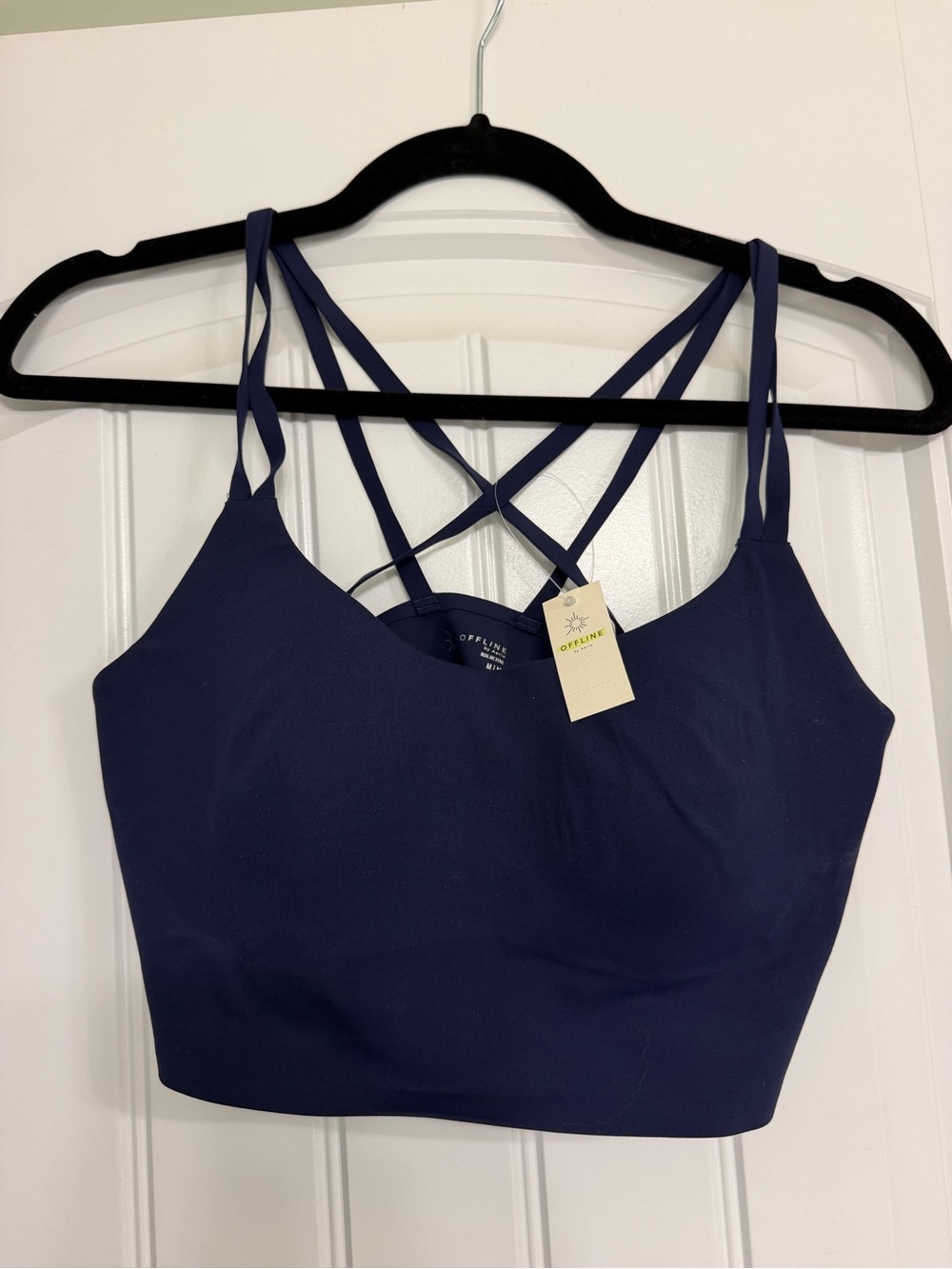 aerie Navy Strappy Crisscross Sports Bra